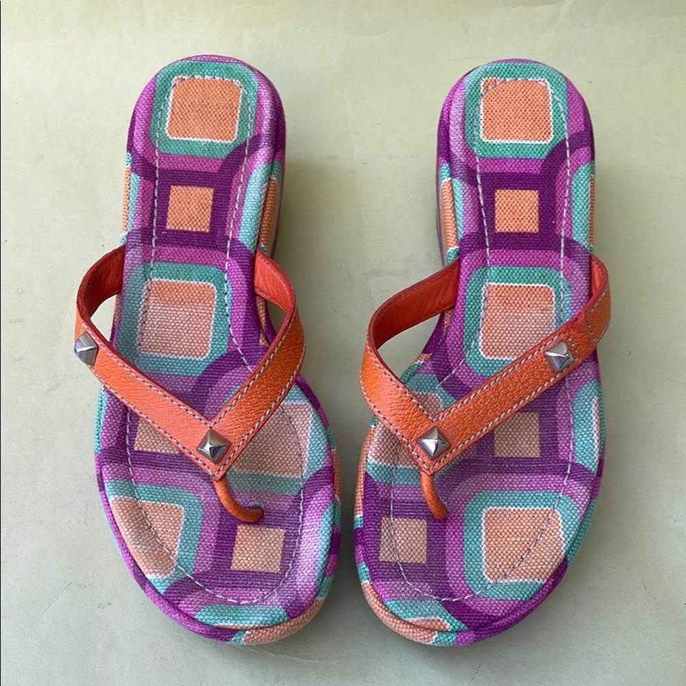 Vintage multicolored Prada Sandals with Geometric Pattern and Cushioned Sole - Picture 2 of 14
